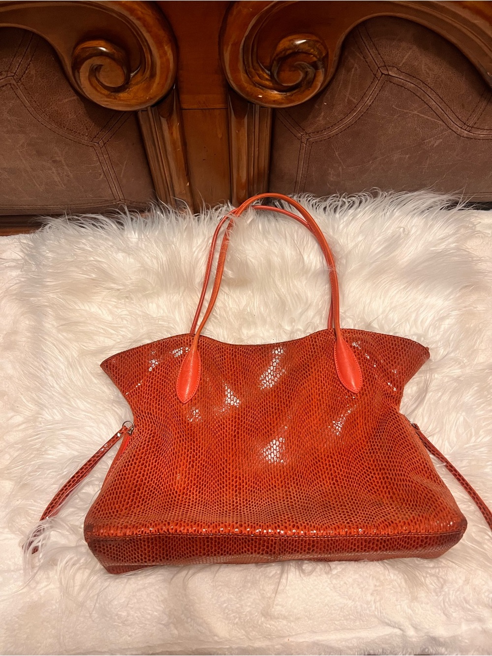 Sorial  Velvety Soft Snake Embossed  Leather hobo shoulder bag - Picture 12 of 14
